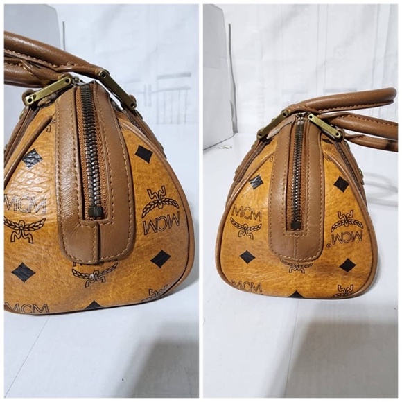 Authentic MCM Visetos Bowling Bag Brown - Picture 8 of 15